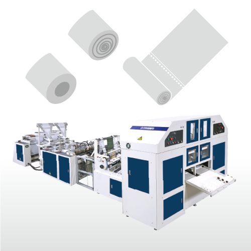 Fully Automatic High Speed 2 Lines With Core & Coreless Bag on roll Making Machine/SRCR-40_50