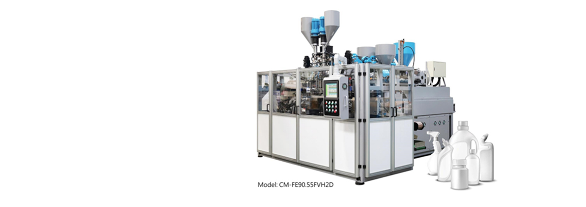 Fully Electric Extrusion Blow Molding Machine-CM-FE Series CO-Extrusion / Dual Diehead & Double Station / Visi Strip