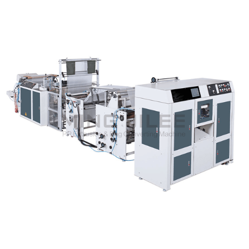 Single Line Coreless M, C, N & V Shape Folded Flat-End Garbage Bag and Table Sheet OnRoll Making Machine