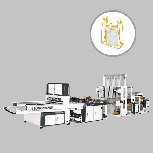 Fully Automatic Servo-Driven Triple-Lane T-Shirt Bag Making Machine With Hot Slit Seal & Post Gusset Unit