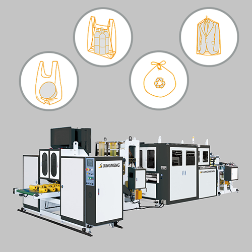 Shuttle Track Two Lane T-Shirt Bag & Star Seal Bag on Roll Converting System (Core & Coreless)