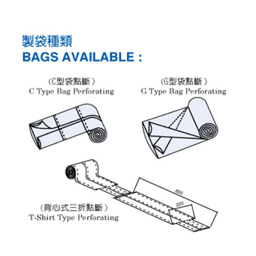 Perforating Bag Making Machine With Labeling Part-T-Shirt Style & Flat Style