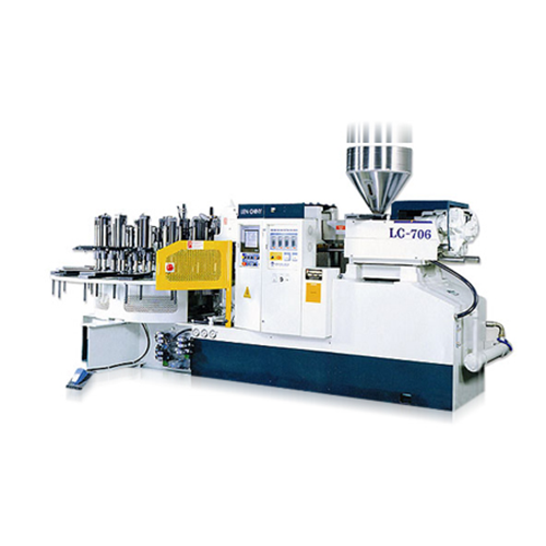Automatic rotary type air blowing injection shoes making machine ( with automatic opening - mold system ) - LC-706