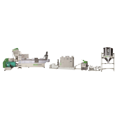 Force Feeding Two Stages Spaghetti Cutting Recycling & Pelletizing Machine