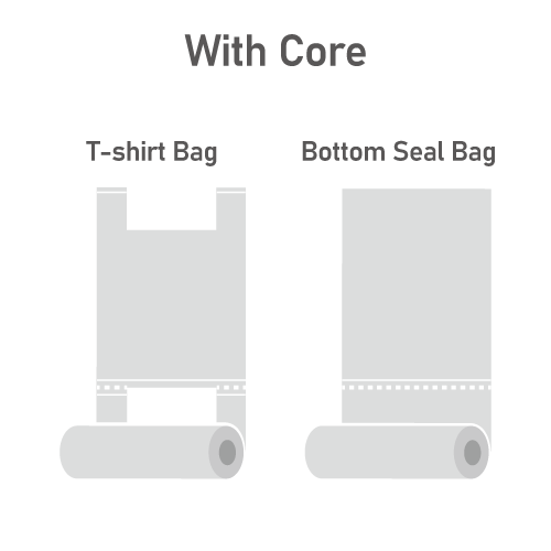 Fully Automatic High Speed With Core T-shirt Bag & Bottom Seal Bag on roll Making Machine with Slitting & Gusseting Unit