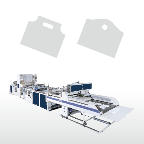 Fully Automatic Side Seal Plastic Beverage cup carrier & Carry out (wave top) Bag Making Machine SSD-1100-GS-L1