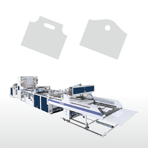 Fully Automatic Side Seal Plastic Beverage Cup Carrier, Carry out Bag (wave top), Wet Umbrella Bag & Plastic Newspaper Bag Making Machine-SSD-1100-GS-L1
