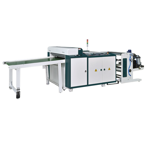 High Speed Tensionless Thick Gauge Bottom Seal Bag Making Machine + Servo-Driven Flying Knife System