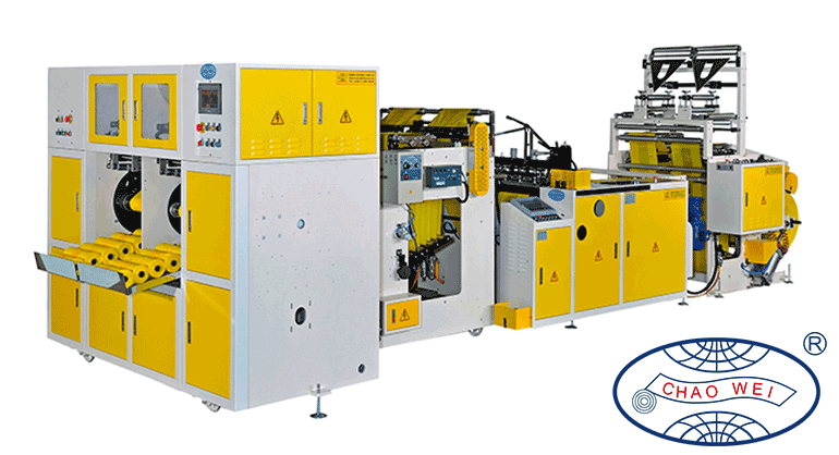 CHAO WEI - Fully Automatic High Speed 2 Lines Bags On Roll Making Machine: CW-800PR-SV