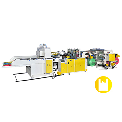 Heat Cutting 2 or 4 Lines T-shirt Bag Making Machine with 2 Photo Cells & 2 Servo Motors Model: CW-1100P4-SV / CW-1200P4-SV