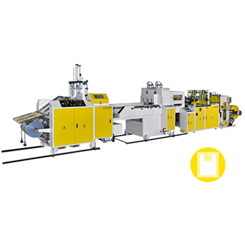 2 Lines Heat Cutting T-shirt Bag Making Machine With Auto Packing Device Model: CW-800ATP-SV/ CW-1000ATP-SV