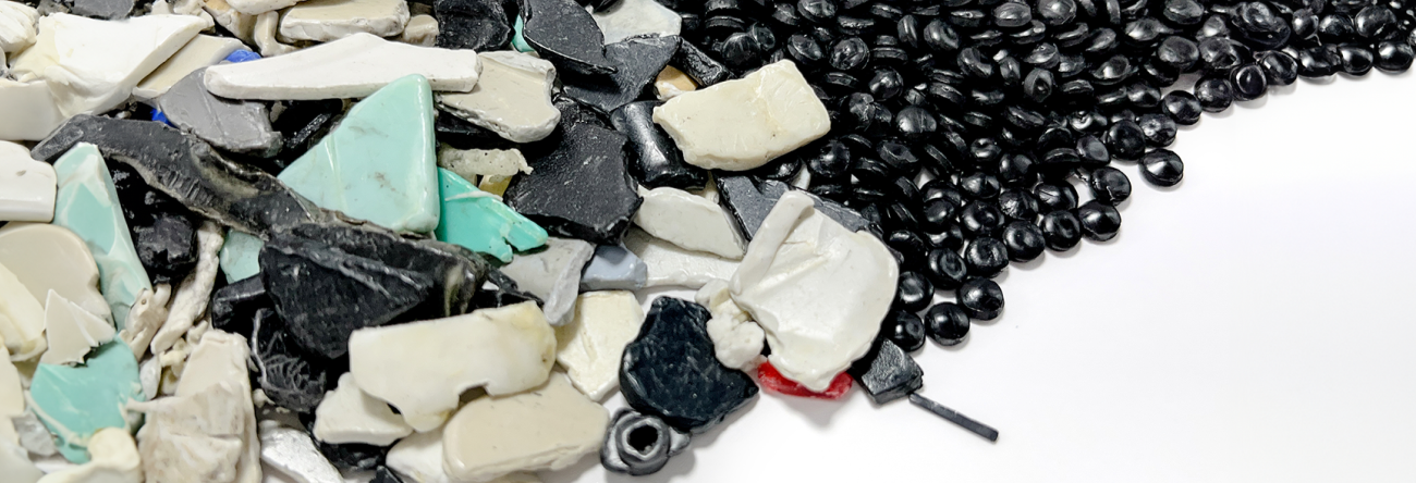 Before and after ABS PP PE Hard plastic before and after recycling.