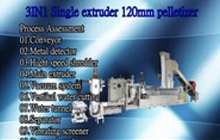 3IN1 Single Extruder 120mm Pelletizer-Plastics Waste Recycling And Pelletizing Machines